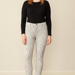 NYDJ Gray Snake Print Skinny Jeans Women's